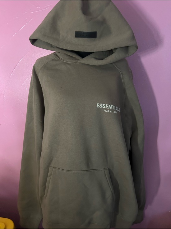 Fear of God Other - Fear of God Essentials Olive Green Crewneck Hoodie